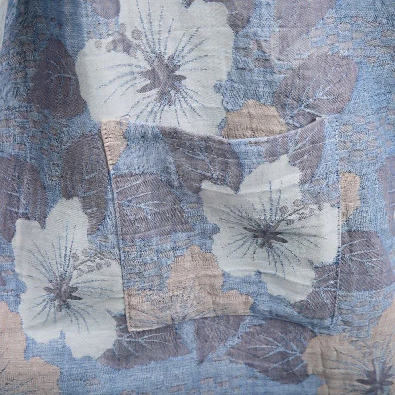 Kimono-Bademantel aus Baumwollgaze mit Kirschblütenmuster