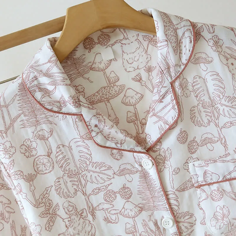 Refresh Bunny Forest Baumwollgaze-Pyjama
