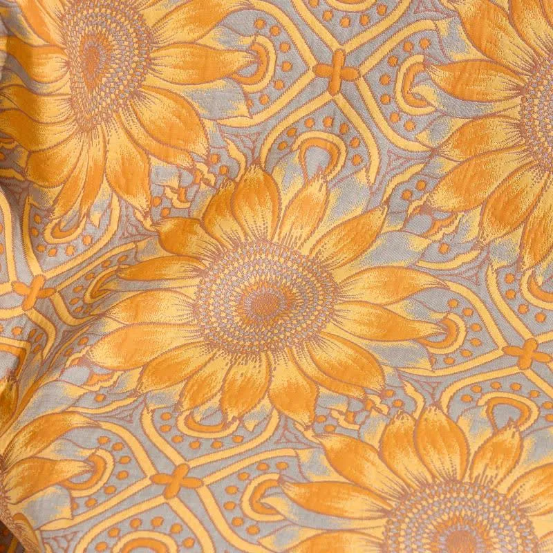 Boho-Sonnenblumen-3-lagige Musselin-Baumwolldecke