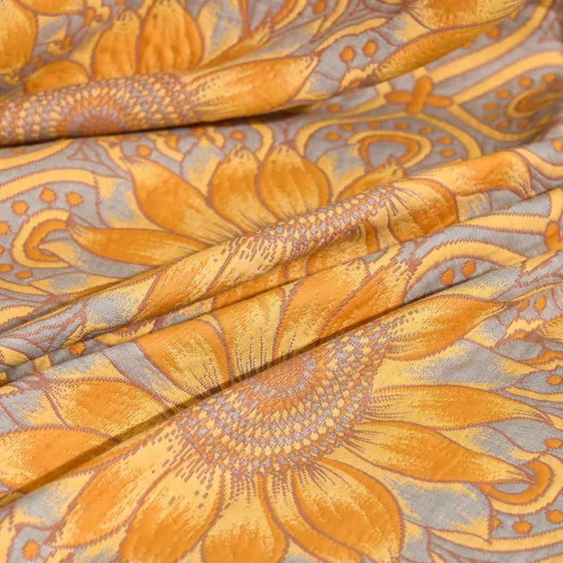 Boho-Sonnenblumen-3-lagige Musselin-Baumwolldecke