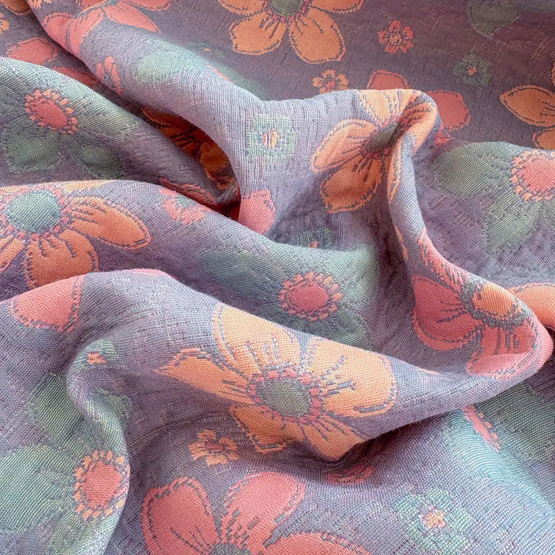 Dreilagige Tagesdecke aus Gaze mit kleinem Blumenmuster