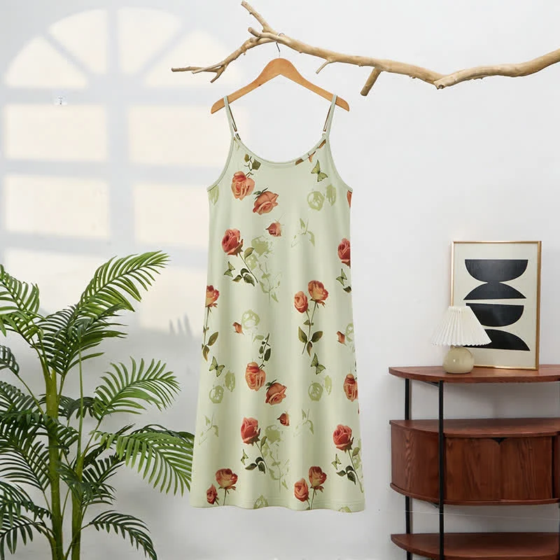 Elegantes ärmelloses Nachtkleid in Rosenform