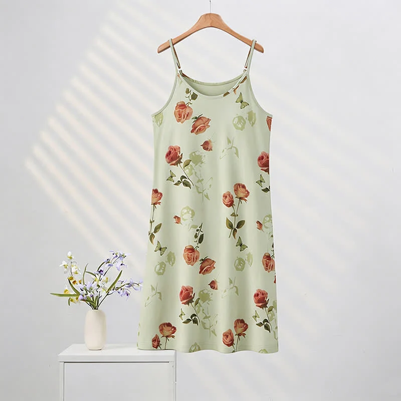 Elegantes ärmelloses Nachtkleid in Rosenform