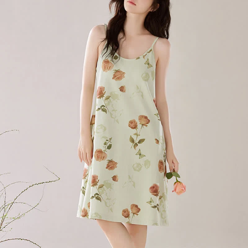 Elegantes ärmelloses Nachtkleid in Rosenform