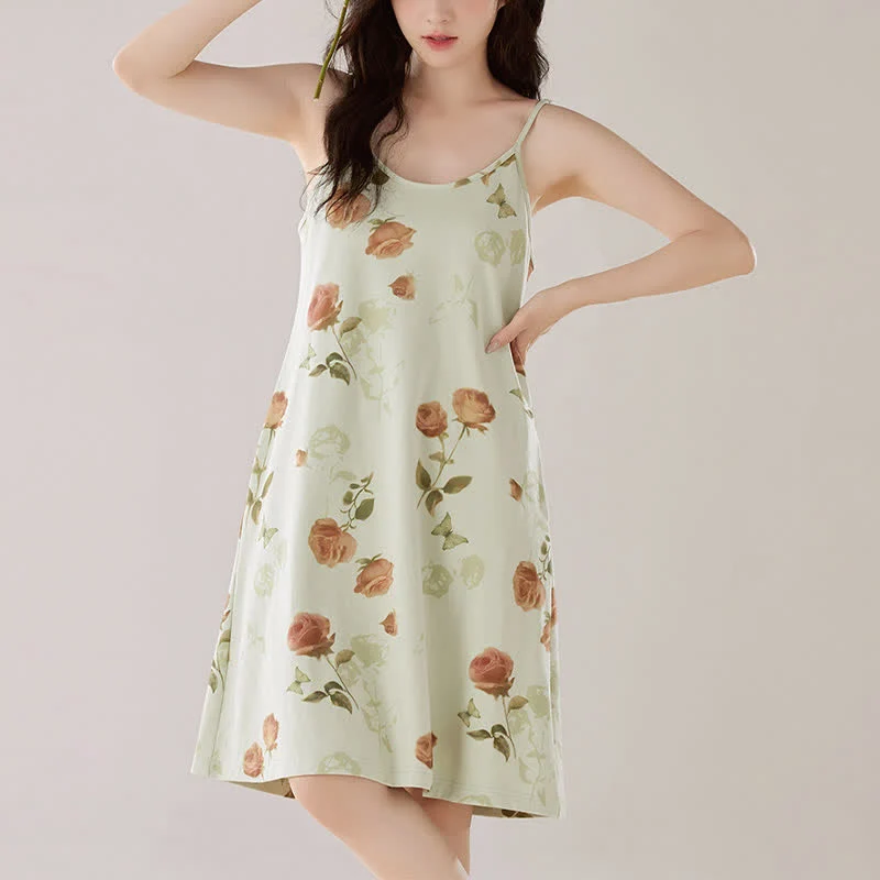 Elegantes ärmelloses Nachtkleid in Rosenform