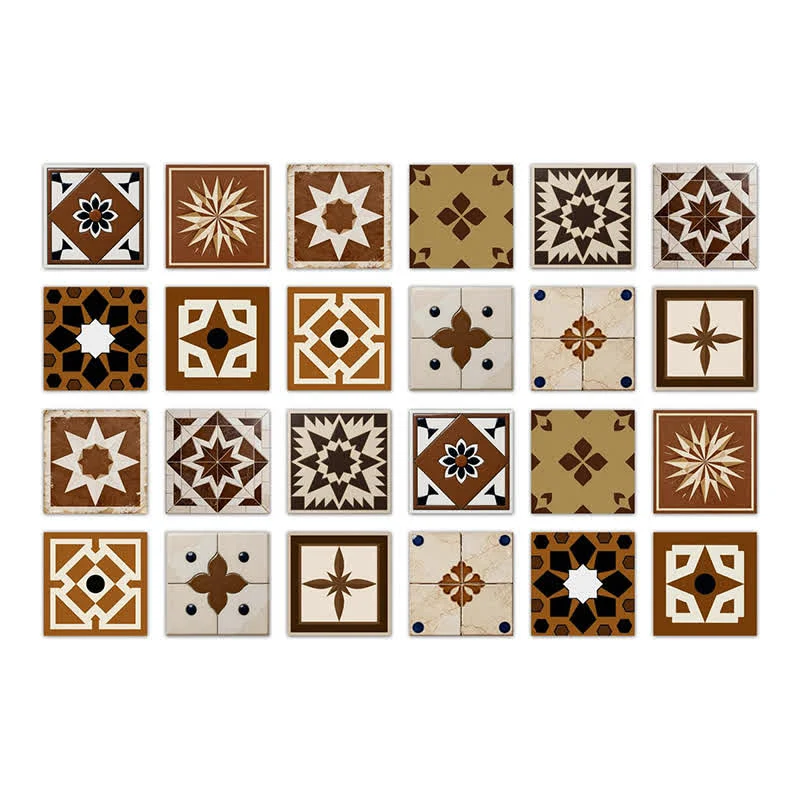 Braune geometrische Wandaufkleber zum Abziehen und Aufkleben (24 Stück)