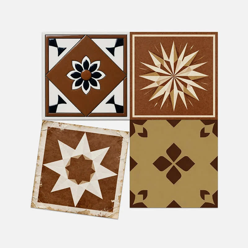Braune geometrische Wandaufkleber zum Abziehen und Aufkleben (24 Stück)