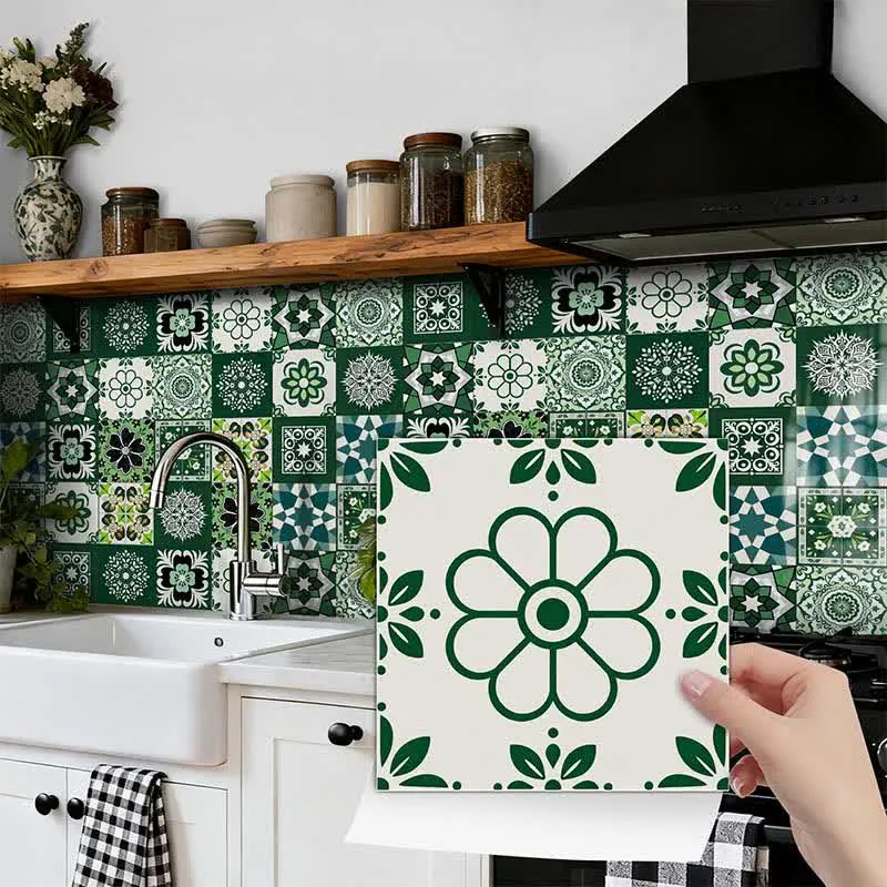 Retro-Blumen-Wandtattoo zum Abziehen und Aufkleben (24 Stück)