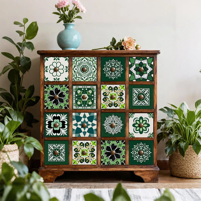 Retro-Blumen-Wandtattoo zum Abziehen und Aufkleben (24 Stück)