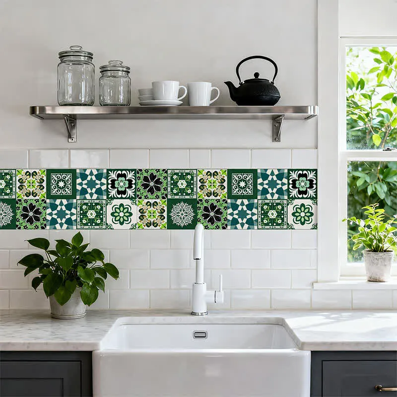 Retro-Blumen-Wandtattoo zum Abziehen und Aufkleben (24 Stück)