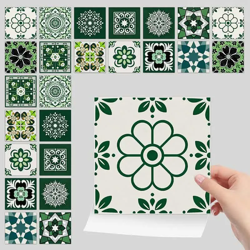Retro-Blumen-Wandtattoo zum Abziehen und Aufkleben (24 Stück)