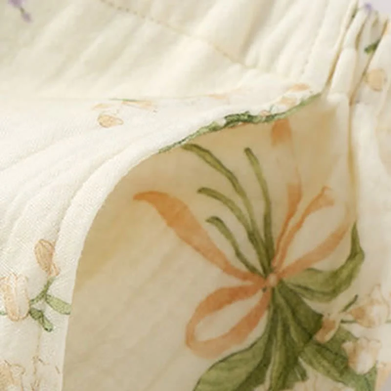 Pyjama-Set aus Baumwollgaze mit Blumenstrauß