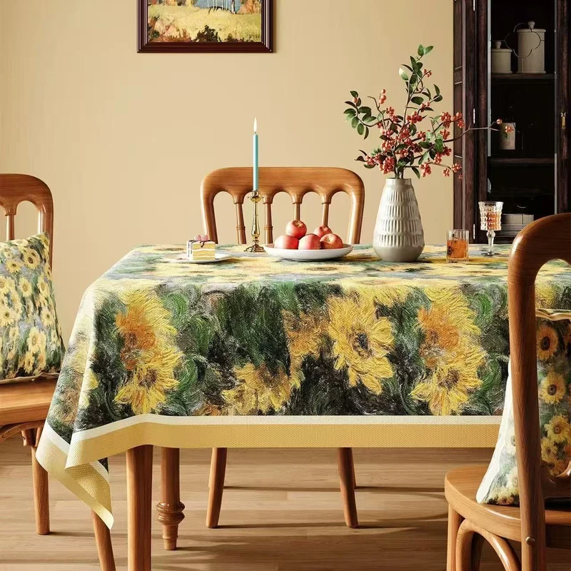 Vintage Tischdecke mit Sonnenblumenmuster