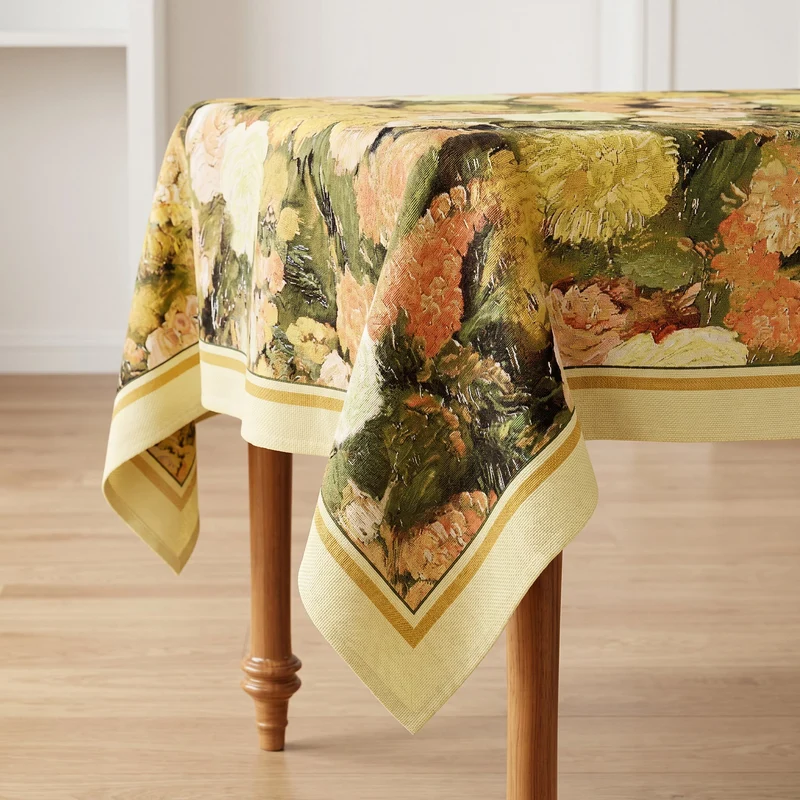 Elegante Tischdecke mit malerischem Blumenmuster