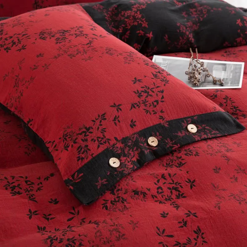 Bettwäsche-Set „Country Leaf“ aus Baumwollgaze (4-teilig)