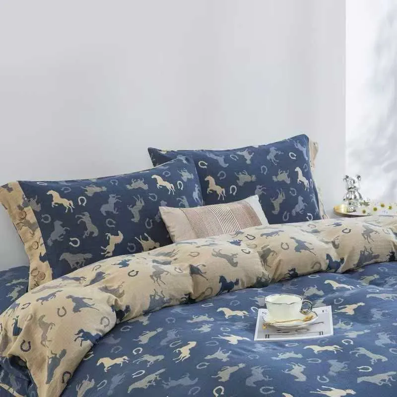 Bettwäsche-Set „Whimsical Pony“ aus Baumwollgaze (4-teilig)