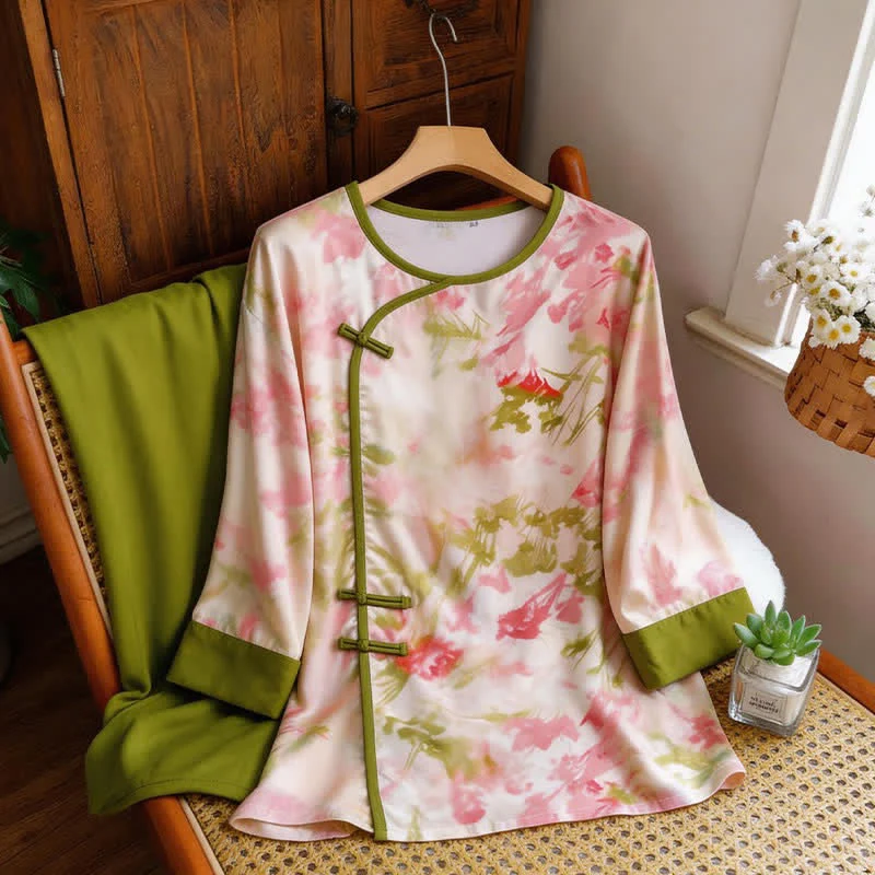 Pyjama-Set im orientalischen Kirschblüten-Design