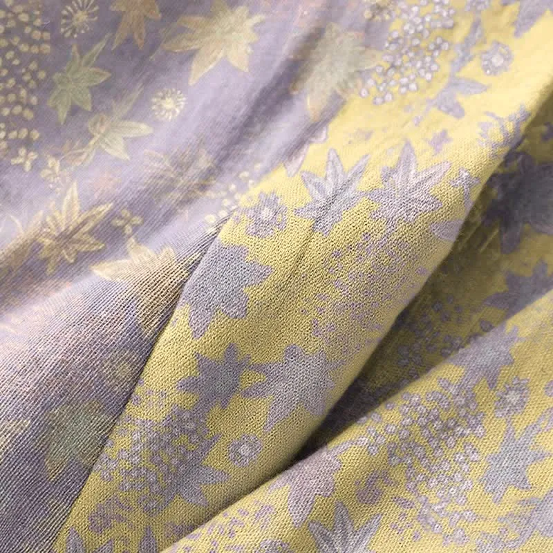 Kimono-Bademantel aus doppellagigem, botanischem Baumwollgewebe