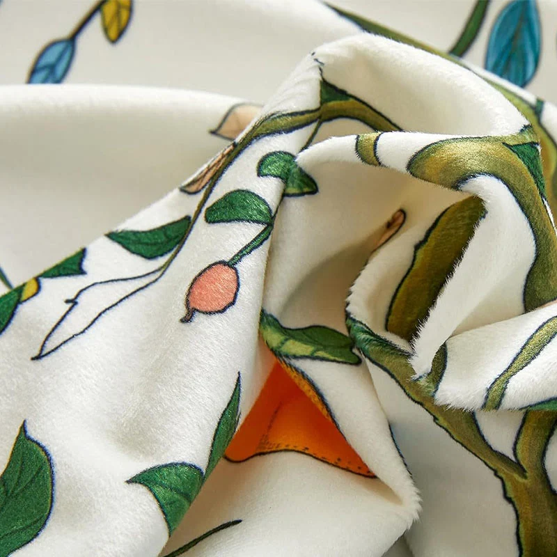 Vintage-Gardine im Landhausstil mit Vogel- und Blumenmotiven