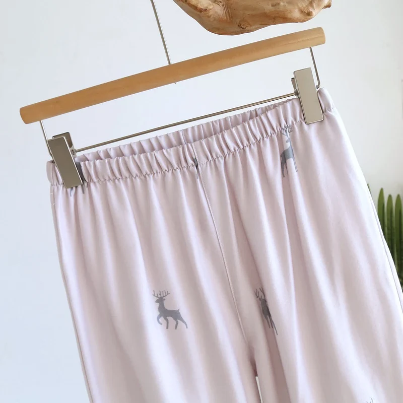 Kimono-Set aus Baumwollgaze mit Hirschmotiv