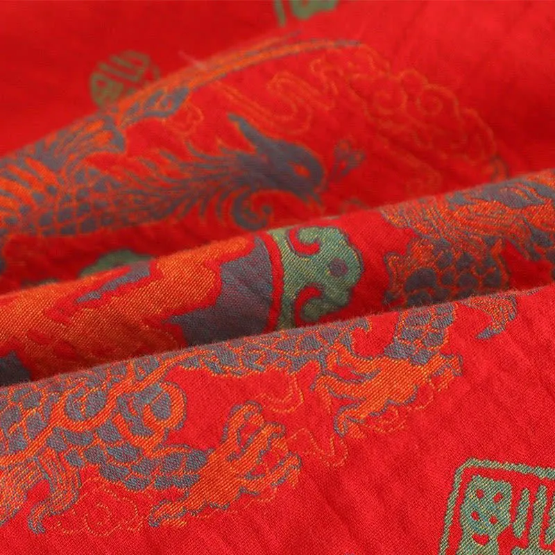 Glückverheißendes Baumwoll-Pyjama-Set mit Stehkragen