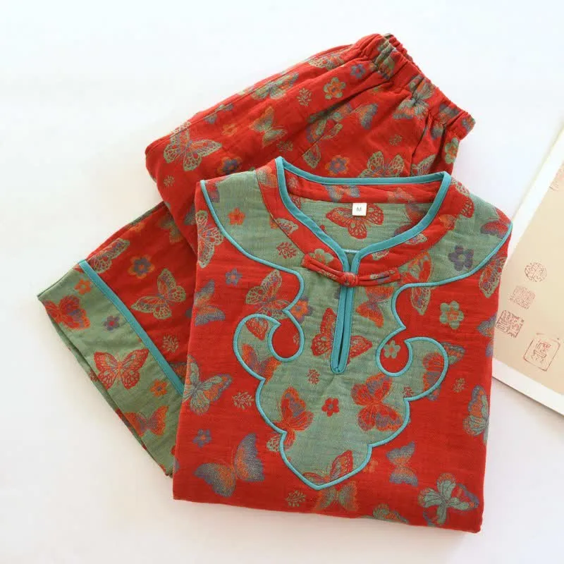 Pyjama-Set aus Baumwolle im orientalischen Schmetterlingsstil