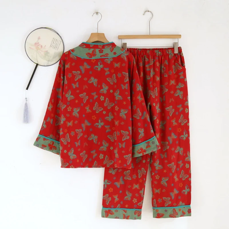 Pyjama-Set aus Baumwolle im orientalischen Schmetterlingsstil