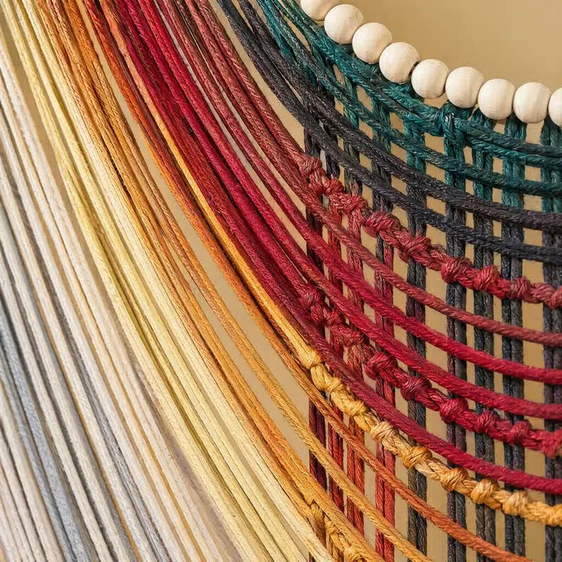 Wandbehang aus Baumwolle mit Perlen im Boho-Stil