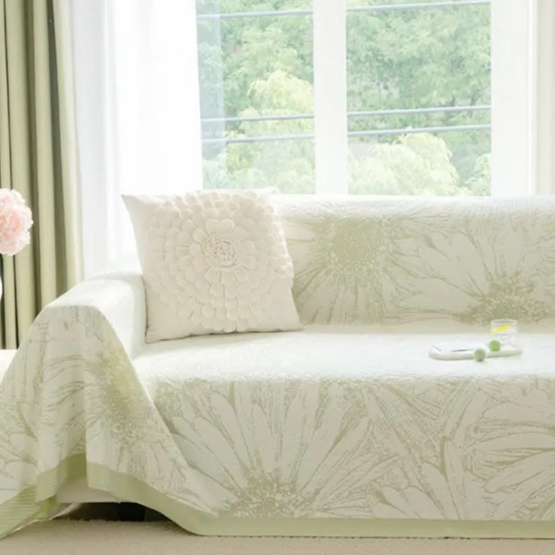 Künstlerische Chenille-Sofadecke mit Sonnenblumenmotiv