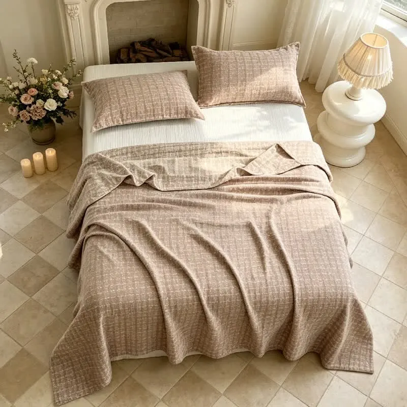 Moderne Jacquard-Baumwolldecke mit geometrischem Muster
