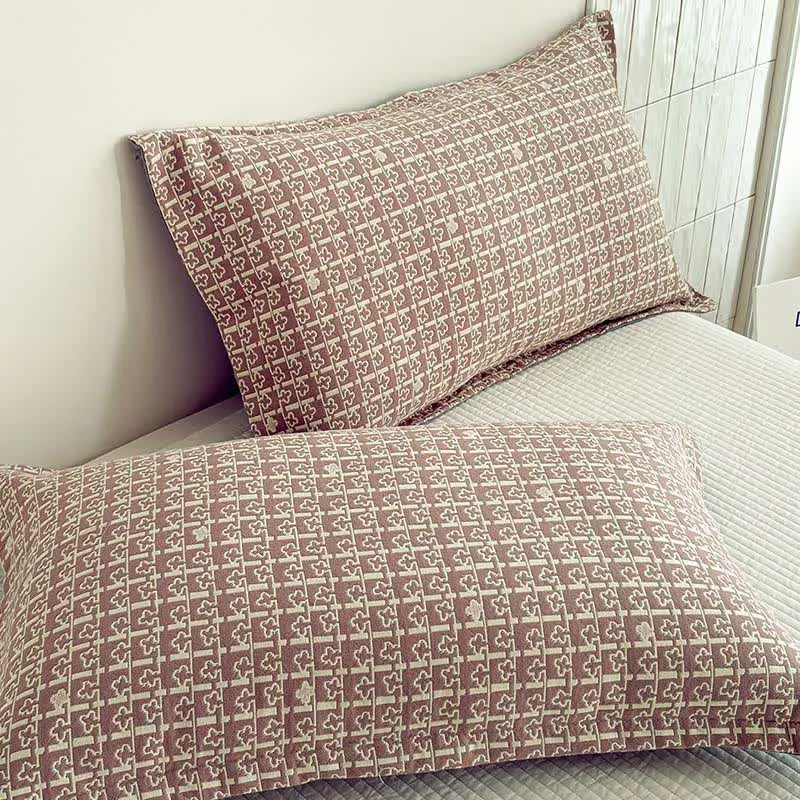 Moderne Jacquard-Baumwolldecke mit geometrischem Muster