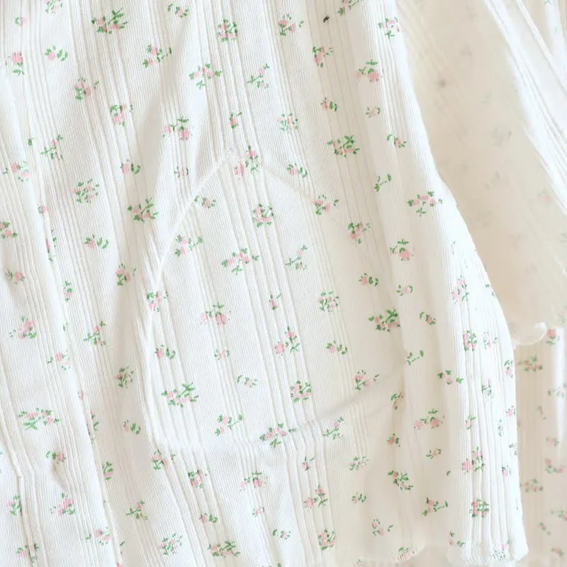 Pyjama-Set aus Baumwoll-Jacquard mit ländlichem Blumenmuster