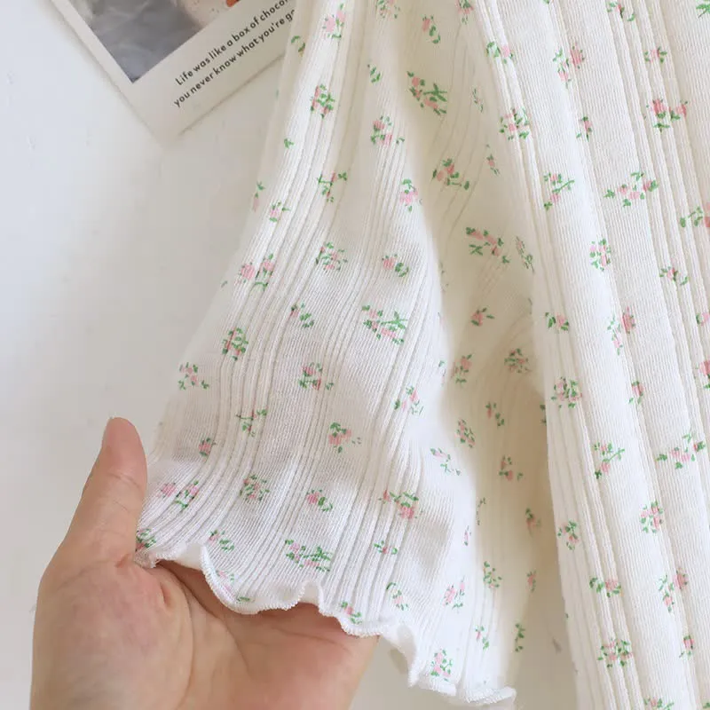 Pyjama-Set aus Baumwoll-Jacquard mit ländlichem Blumenmuster