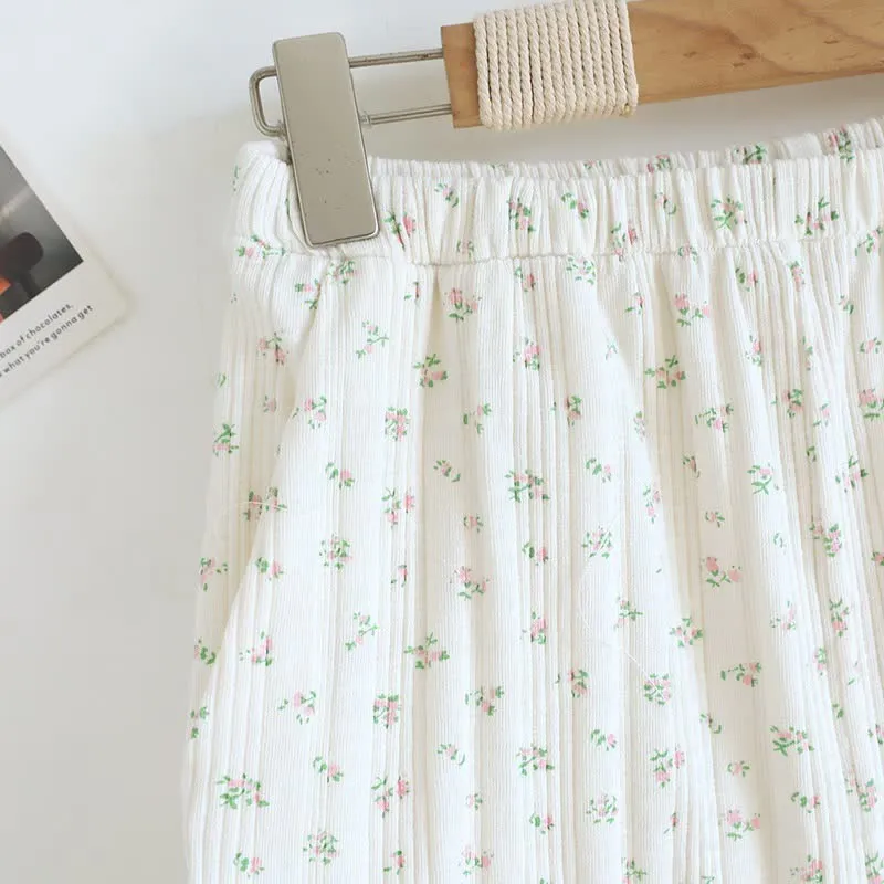 Pyjama-Set aus Baumwoll-Jacquard mit ländlichem Blumenmuster