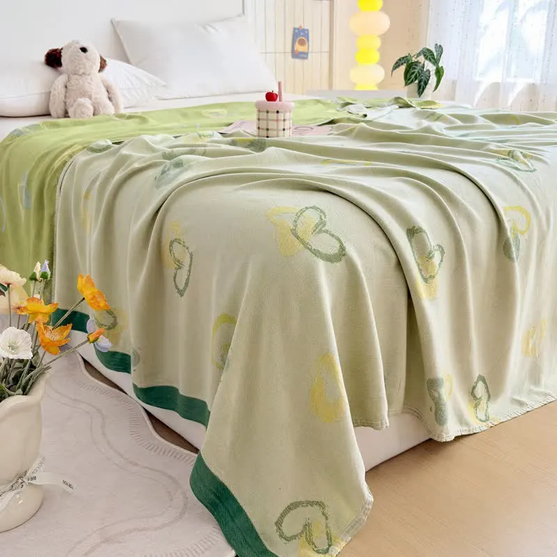 Sommerdecke aus grünen Herz-Bambusfasern