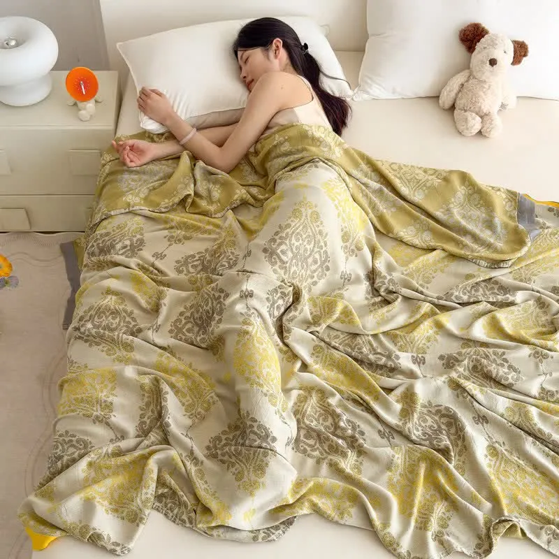 Sommerdecke aus Bambusfaser mit Vintage-Muster