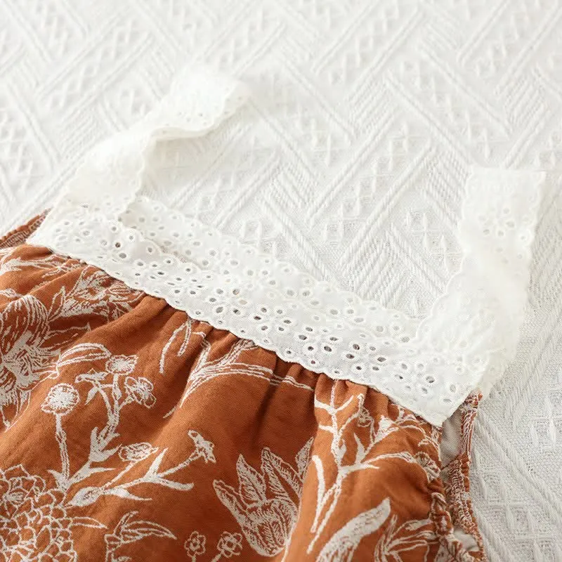 3-teiliger Pyjama-Satz aus reiner Baumwolle mit Blumenmuster