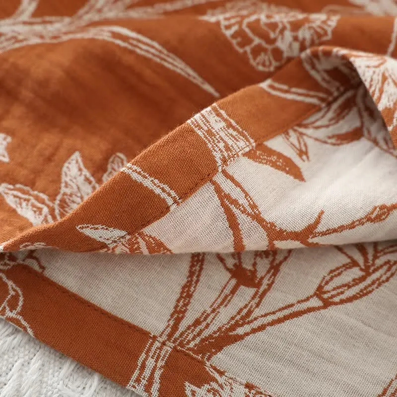 3-teiliger Pyjama-Satz aus reiner Baumwolle mit Blumenmuster