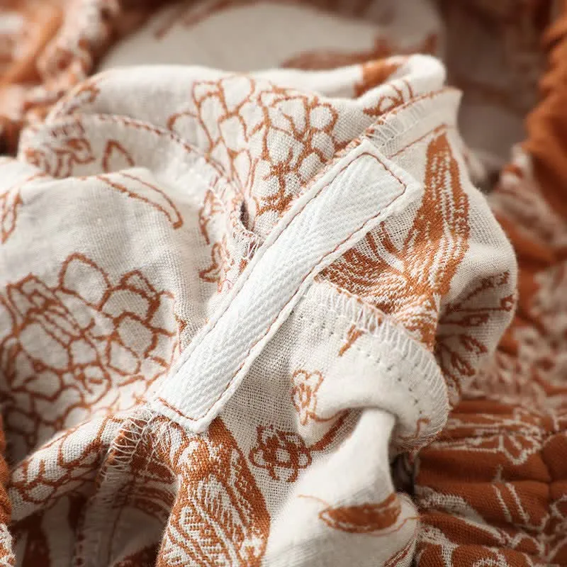 3-teiliger Pyjama-Satz aus reiner Baumwolle mit Blumenmuster