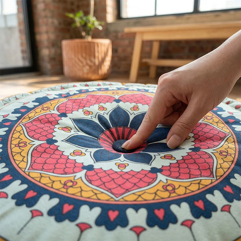Mandala-Blattkissen im Boho-Stil