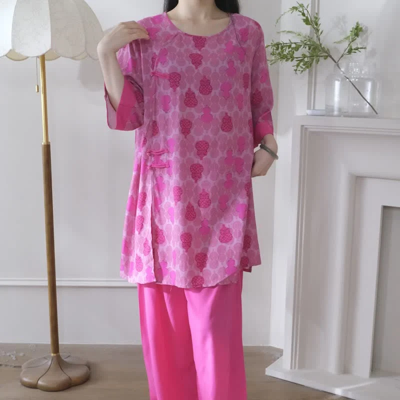 Loungewear-Set mit Kürbismuster im orientalischen Stil