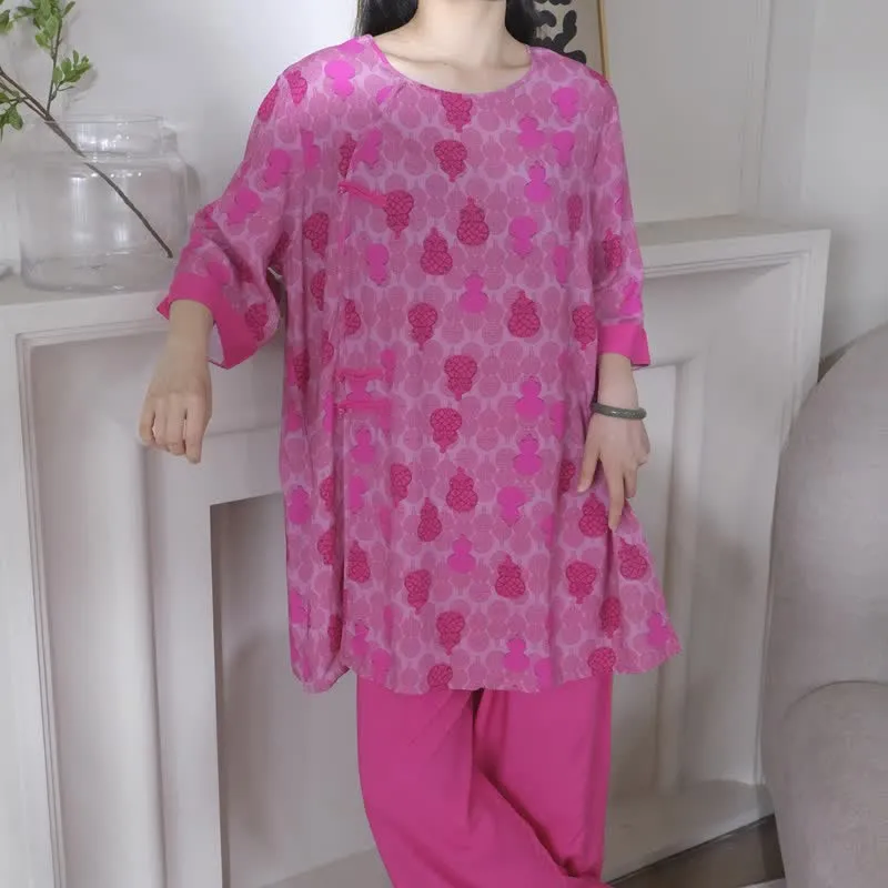 Loungewear-Set mit Kürbismuster im orientalischen Stil