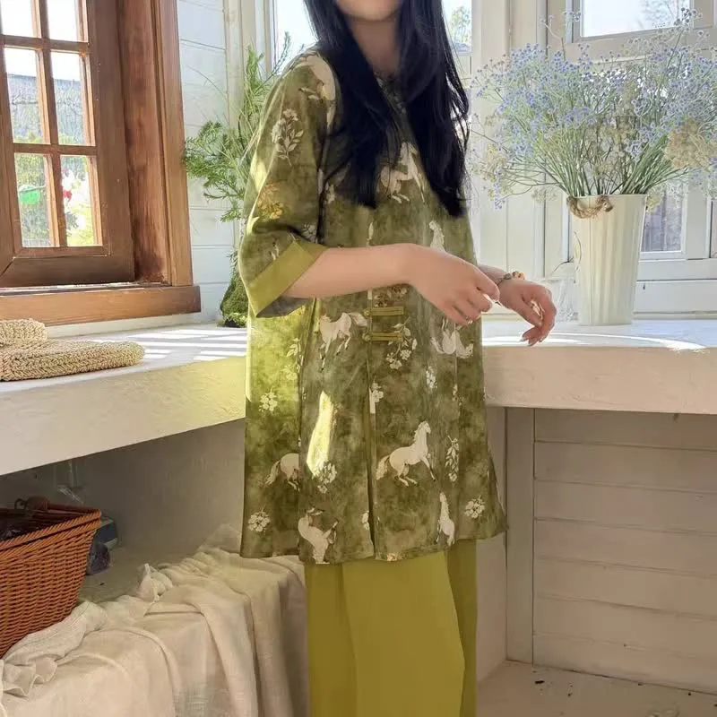 Loungewear-Set mit Pferdeprint im orientalischen Stil