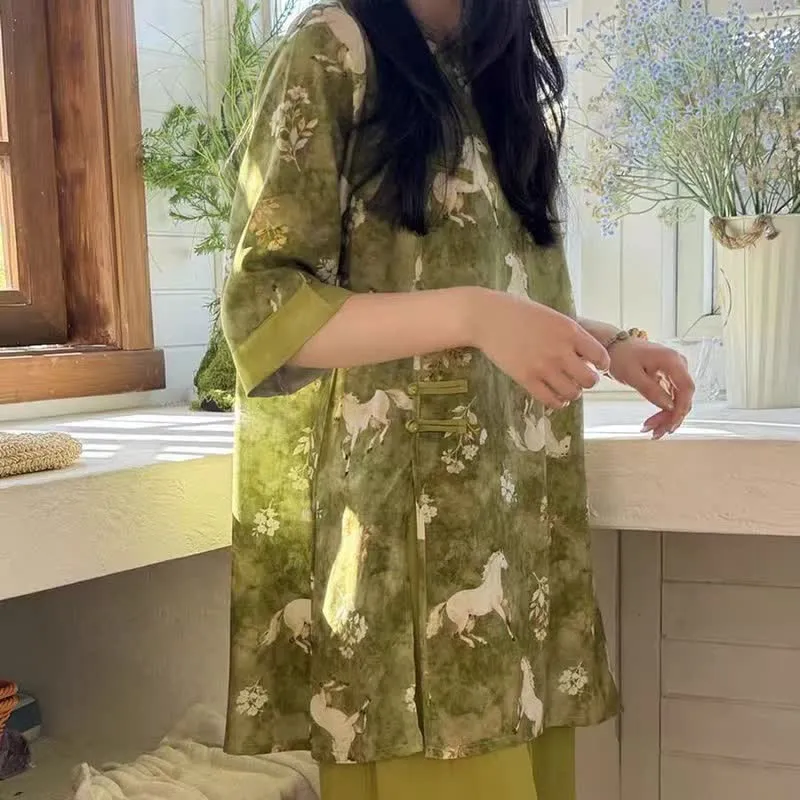 Loungewear-Set mit Pferdeprint im orientalischen Stil