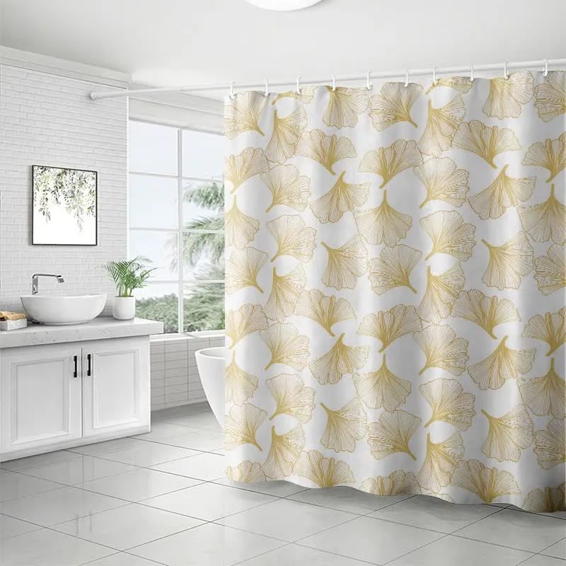 Duschvorhang mit Ginkgo-Blumenmuster