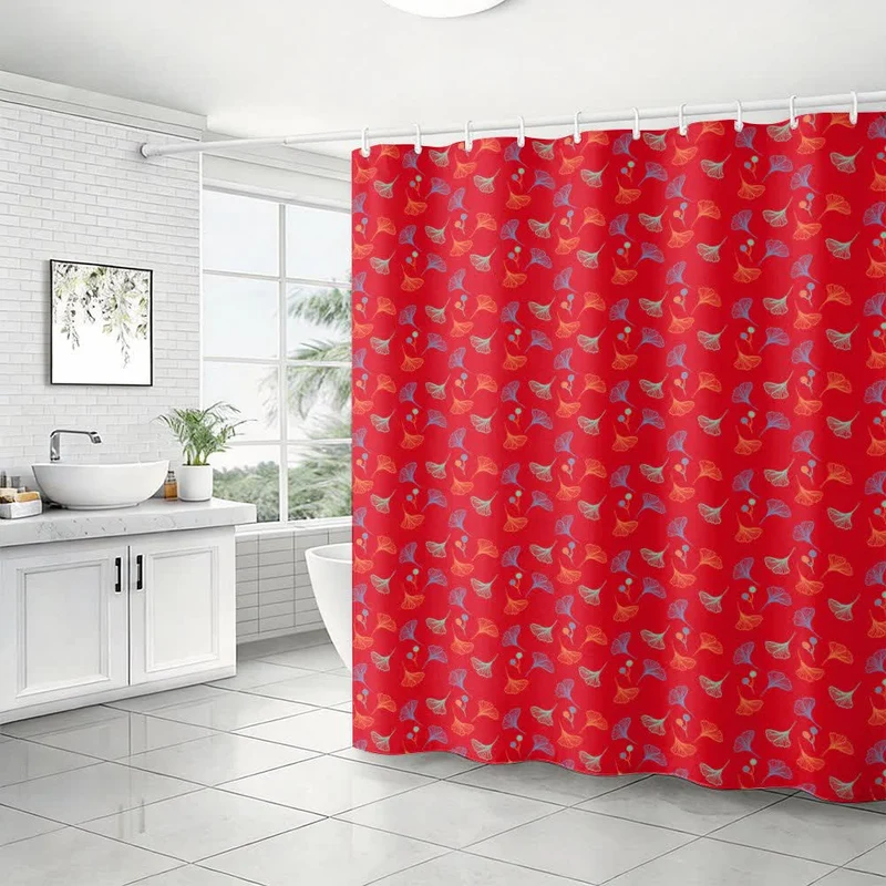 Duschvorhang mit Ginkgoblatt-Print