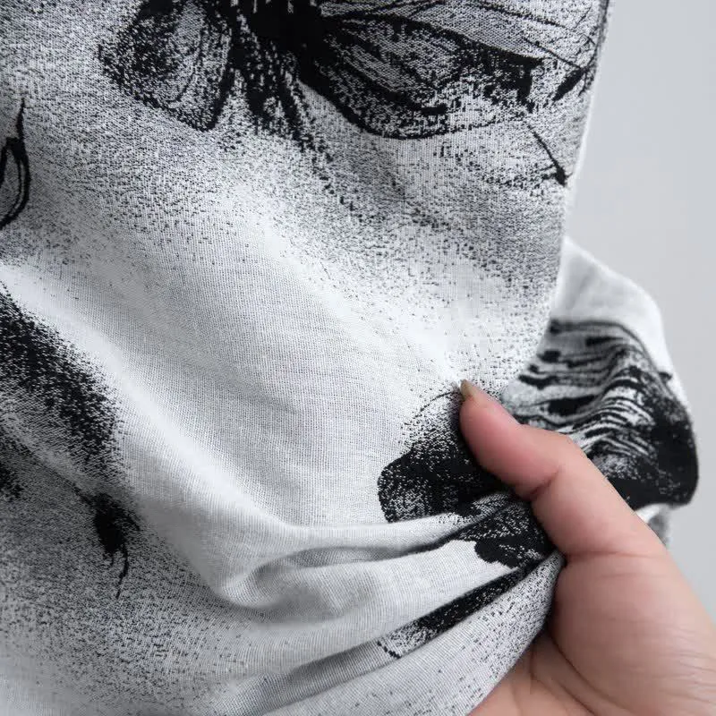 Kimono-Bademantel aus Bio-Baumwolle mit Aquarellblumenmuster