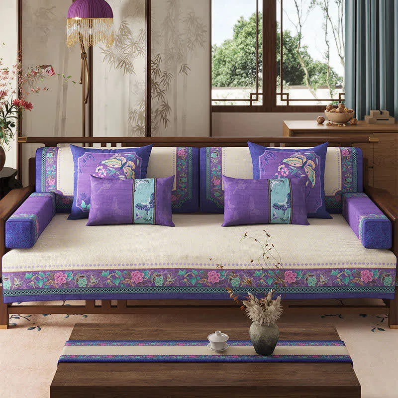 Sofabezug mit orientalischem Vintage-Blumenmuster