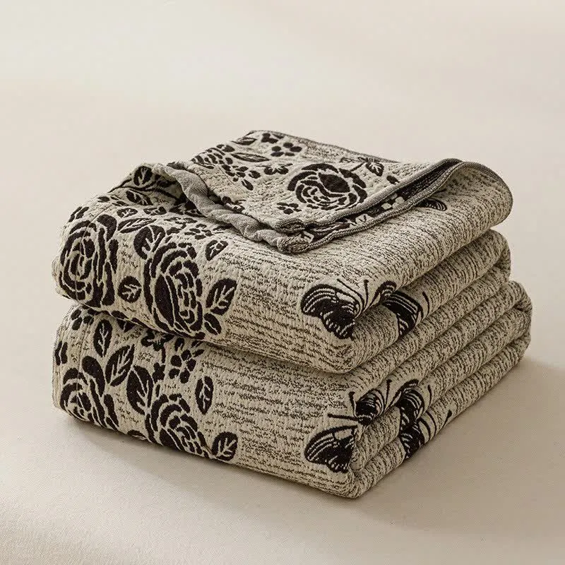 Cottage Floral Butterfly Steppdecke aus reiner Baumwolle