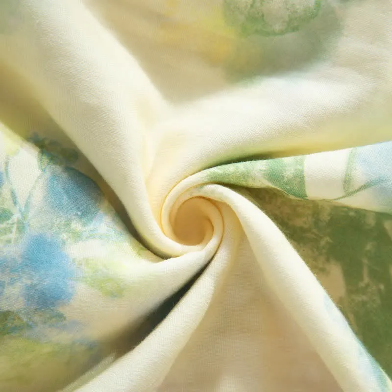 Pyjama-Set aus Baumwollgaze mit Blumenmuster und Rüschen